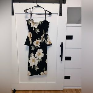 Premier Armour ❤︎︎  Black floral off-the-shoulder dress - Size 2